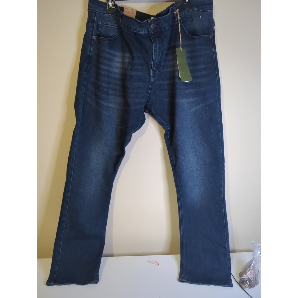 Smith & Mills denim stretch 42X30 mens blue jeans NWT